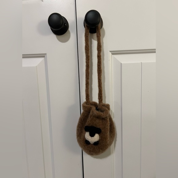 Handmade Wool Sheep Purse Drawstring - Picture 6 of 7